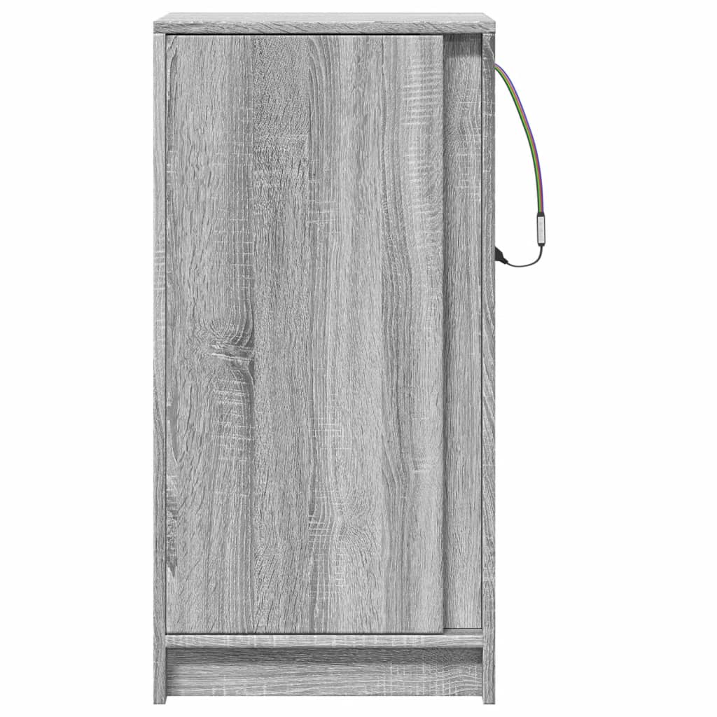 Dressoir met LED 42,5x34x85 cm bewerkt hout grijs sonoma eiken