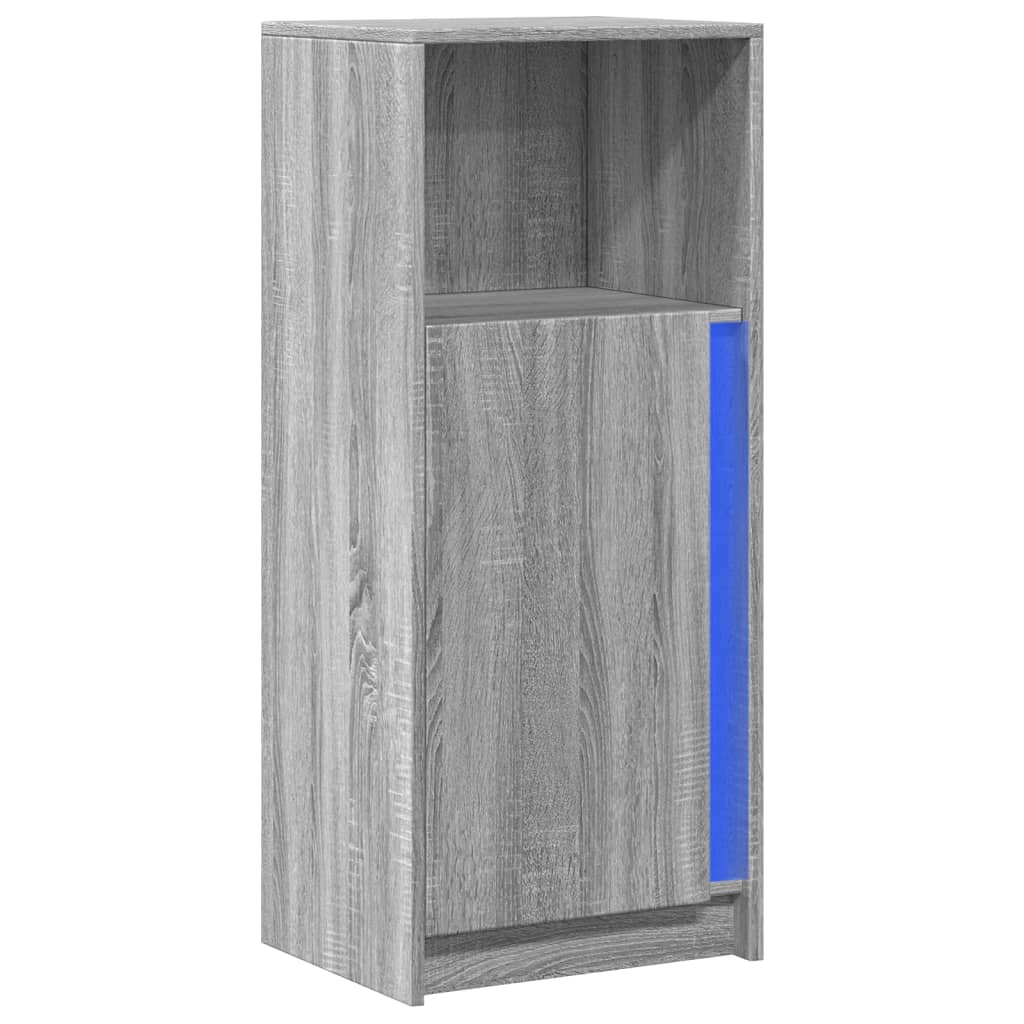 Dressoir met LED 42,5x34x100 cm bewerkt hout grijs sonoma eiken