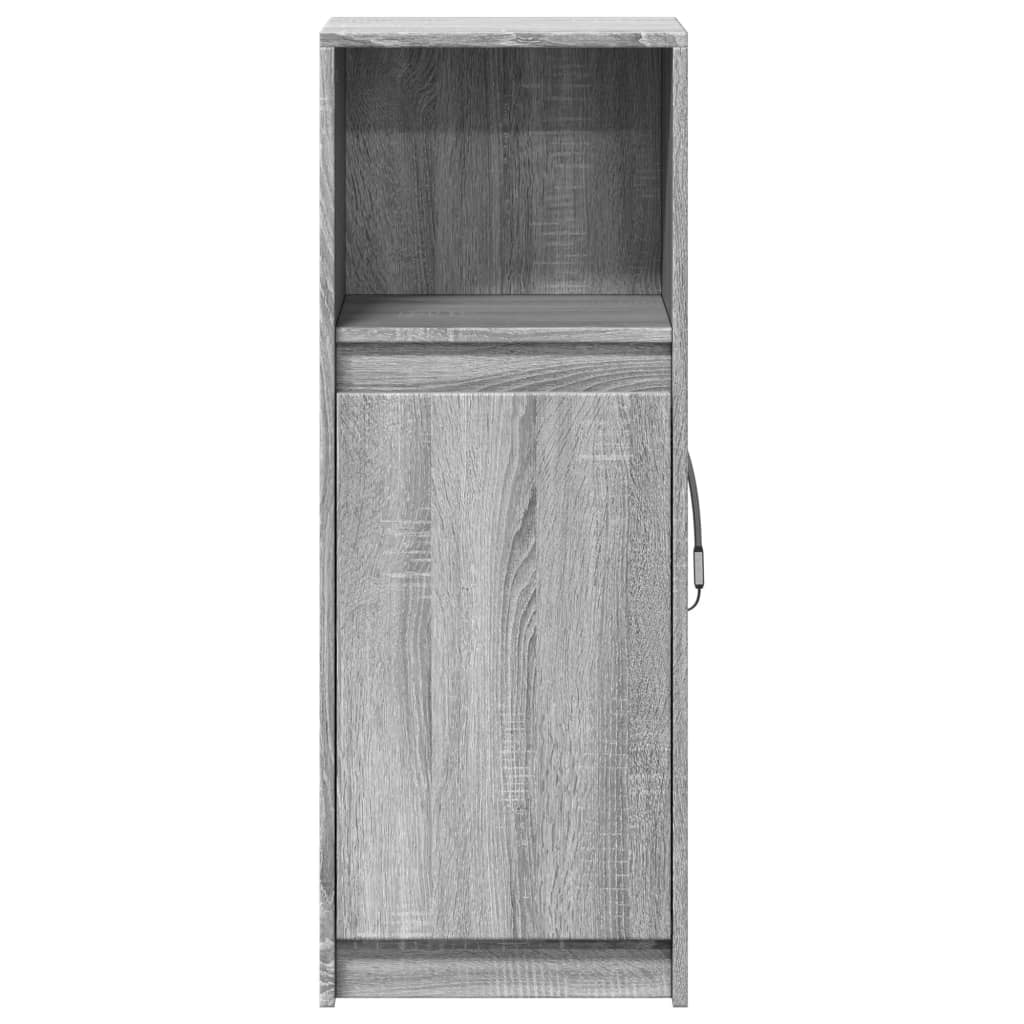 Dressoir met LED 38x34x100 cm bewerkt hout grijs sonoma eiken