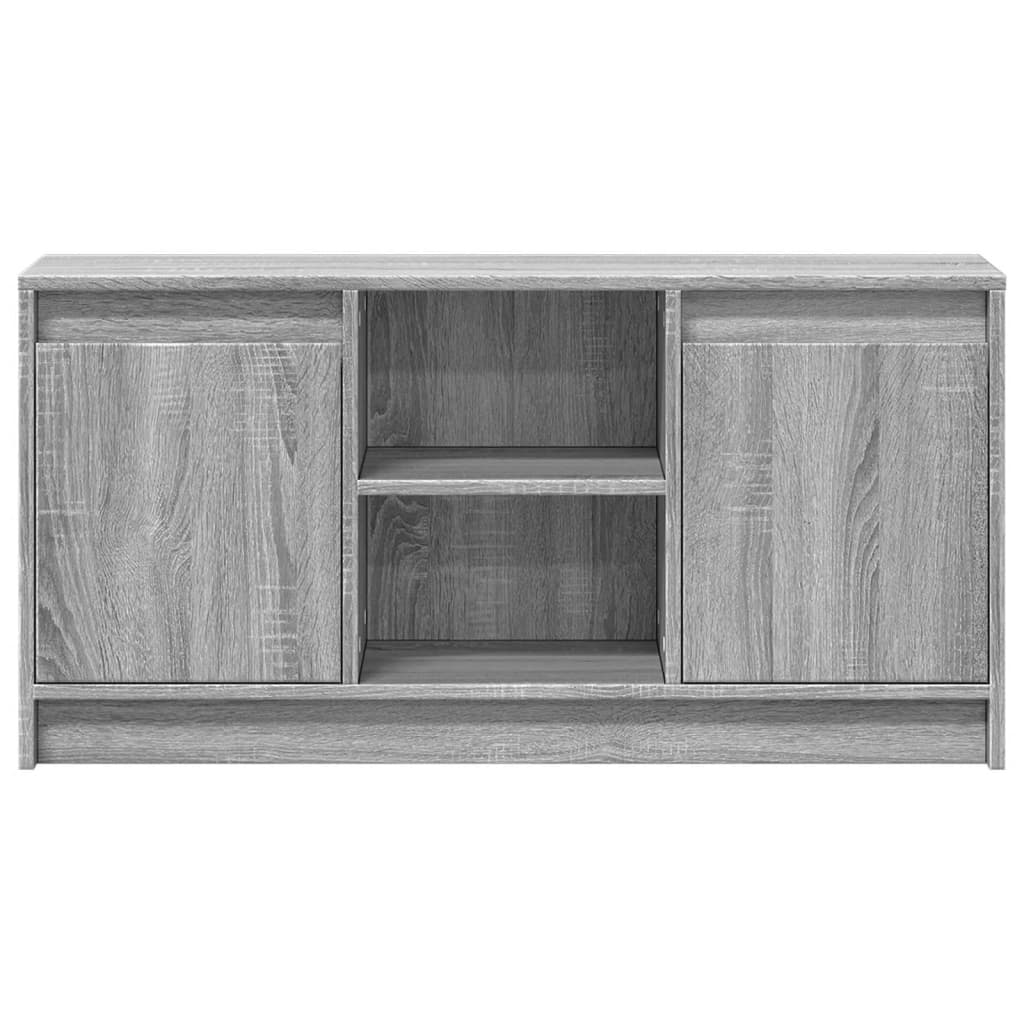 Tv-meubel met LED 100x34x50 cm bewerkt hout grijs sonoma eiken