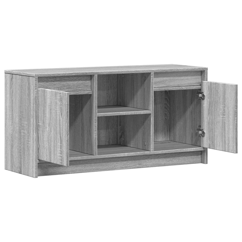 Tv-meubel met LED 100x34x50 cm bewerkt hout grijs sonoma eiken