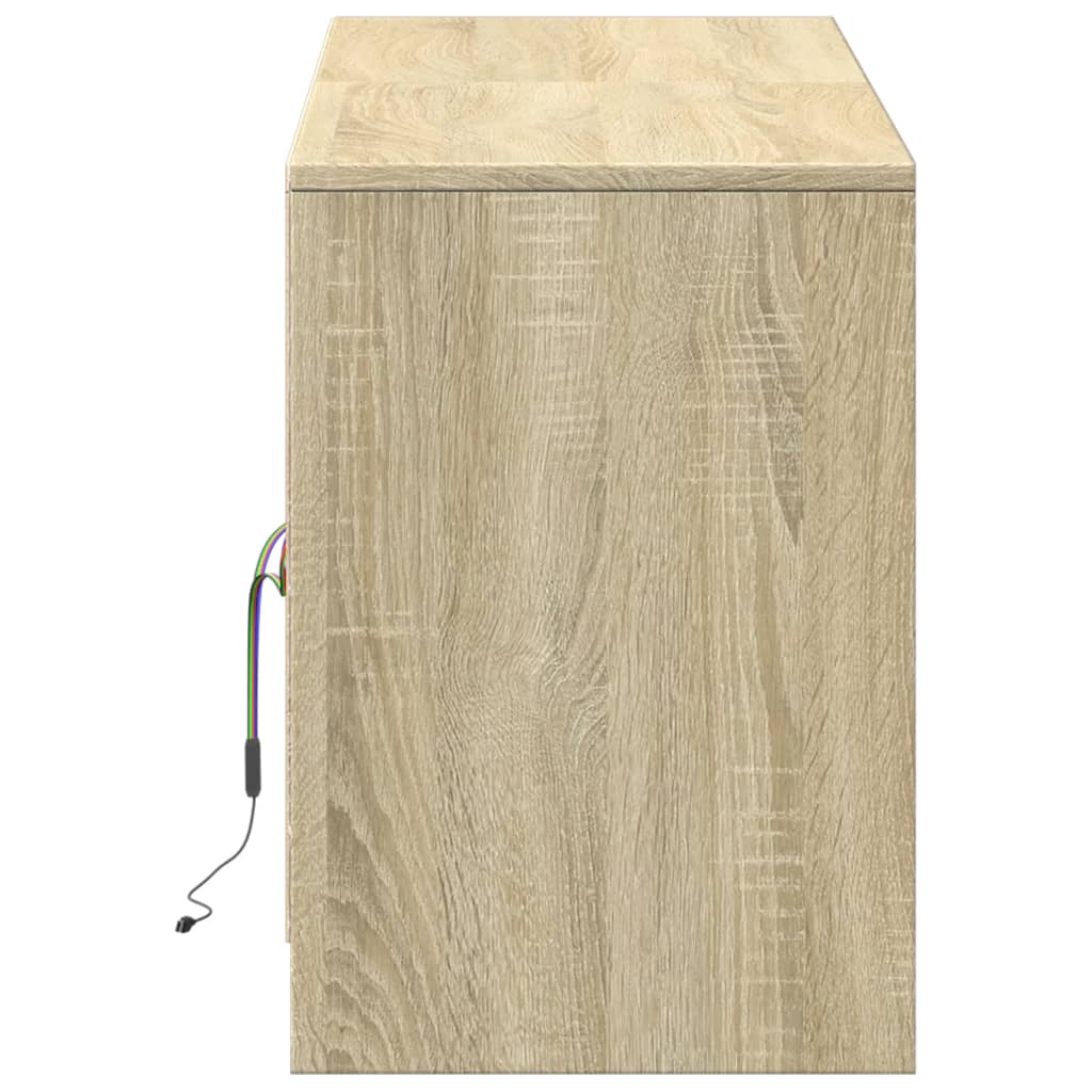 Tv-meubel met LED 139,5x34x50 cm bewerkt hout sonoma eikenkleur