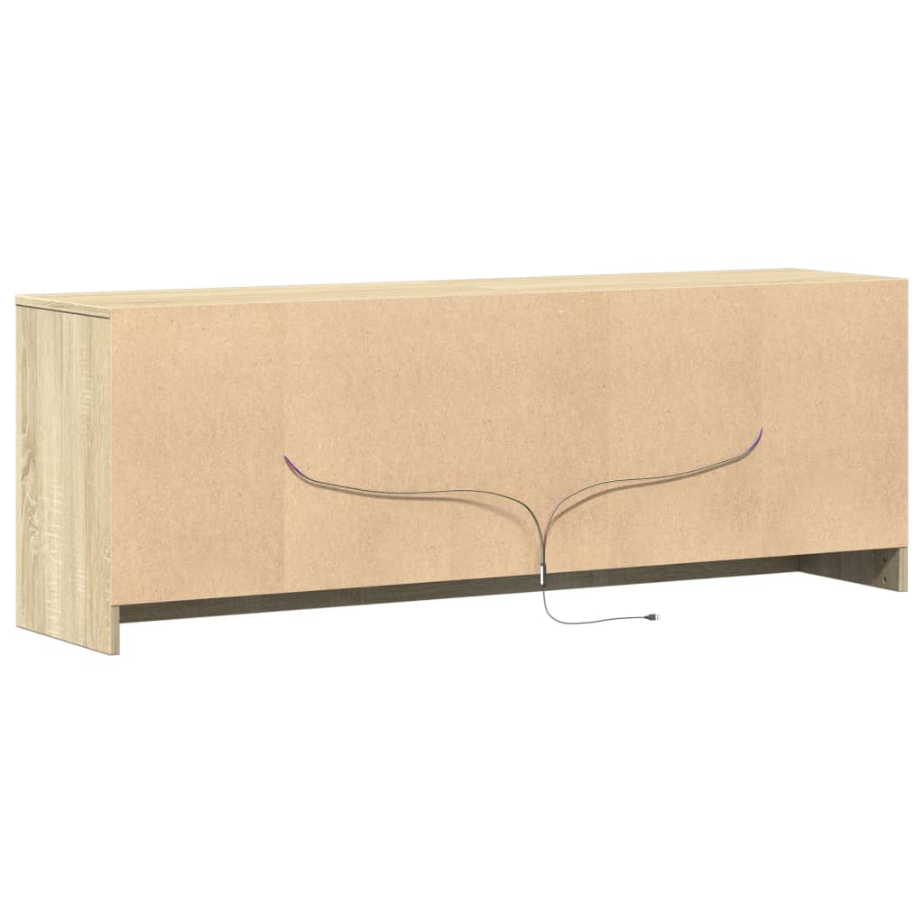 Tv-meubel met LED 139,5x34x50 cm bewerkt hout sonoma eikenkleur