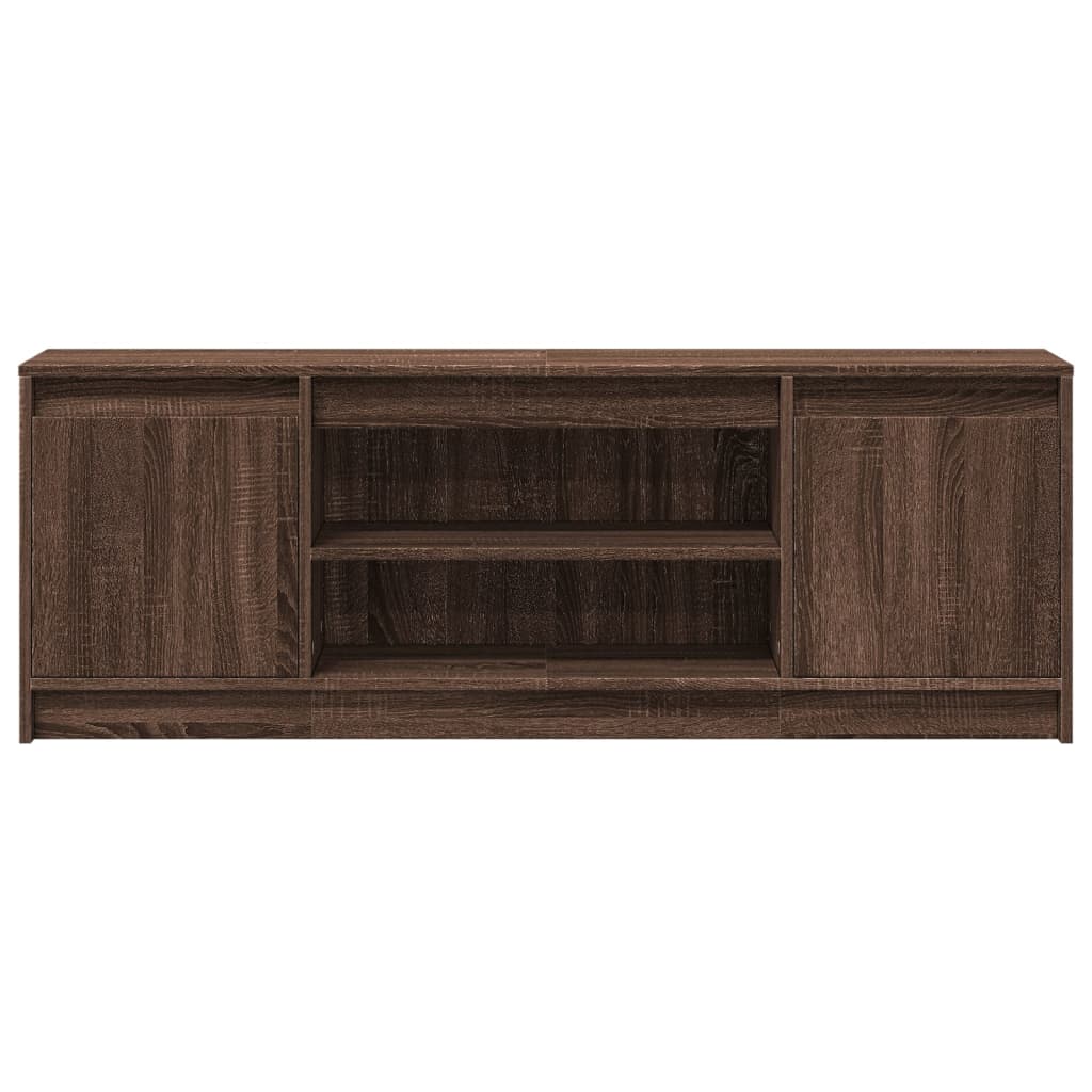 Tv-meubel met LED 139,5x34x50 cm bewerkt hout bruin eikenkleur