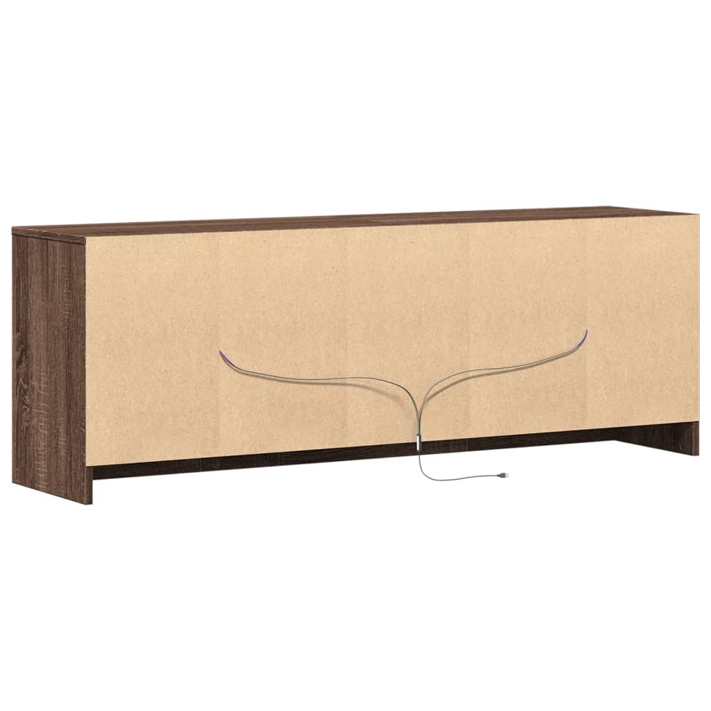 Tv-meubel met LED 139,5x34x50 cm bewerkt hout bruin eikenkleur