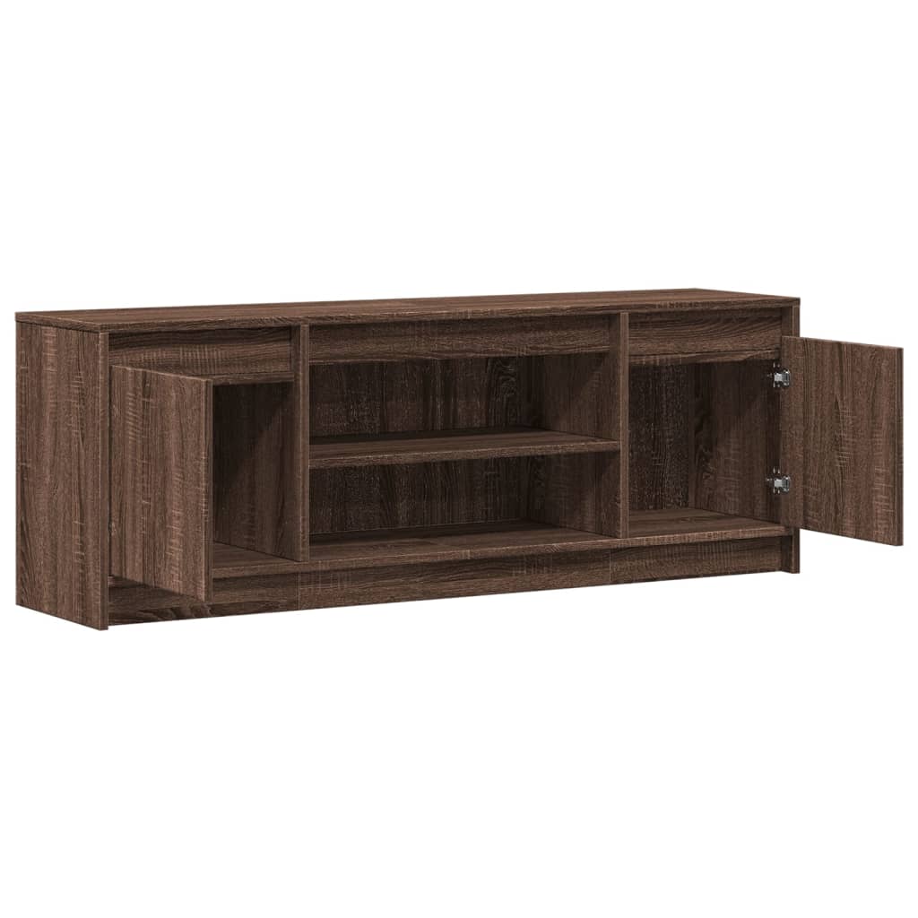 Tv-meubel met LED 139,5x34x50 cm bewerkt hout bruin eikenkleur