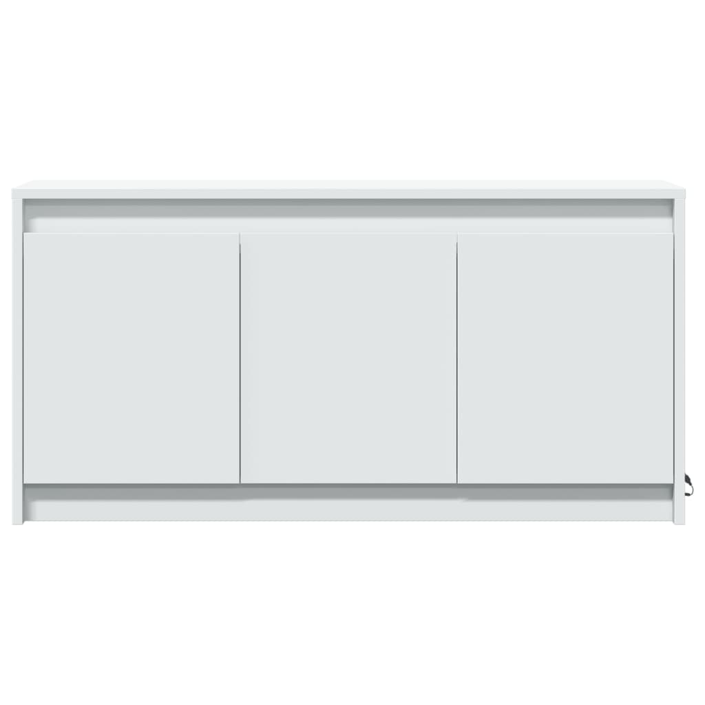 Tv-meubel met LED 100x34x50 cm bewerkt hout wit