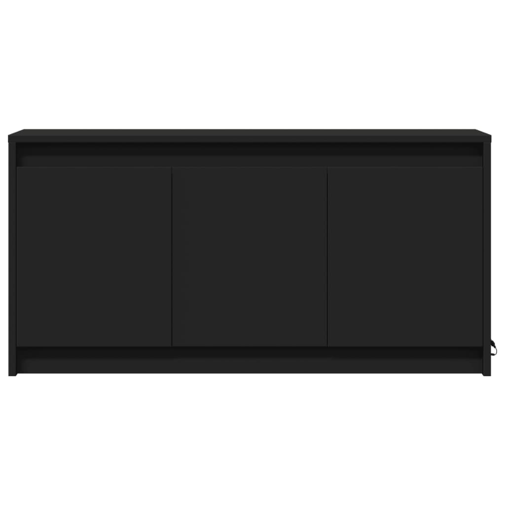 Tv-meubel met LED 100x34x50 cm bewerkt hout zwart