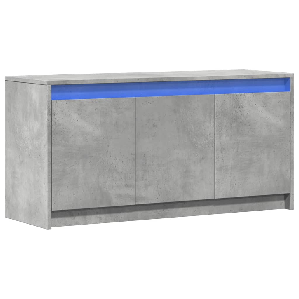 Tv-meubel met LED 100x34x50 cm bewerkt hout betongrijs