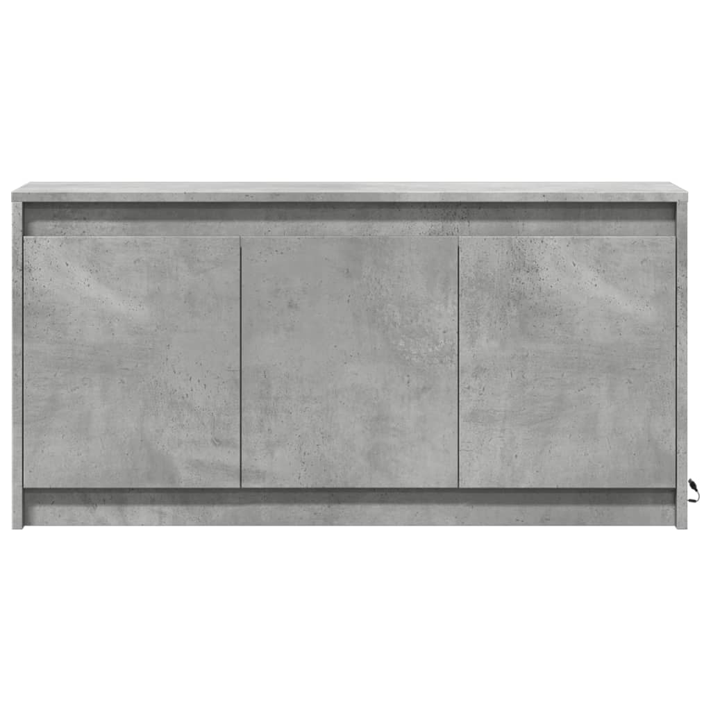 Tv-meubel met LED 100x34x50 cm bewerkt hout betongrijs