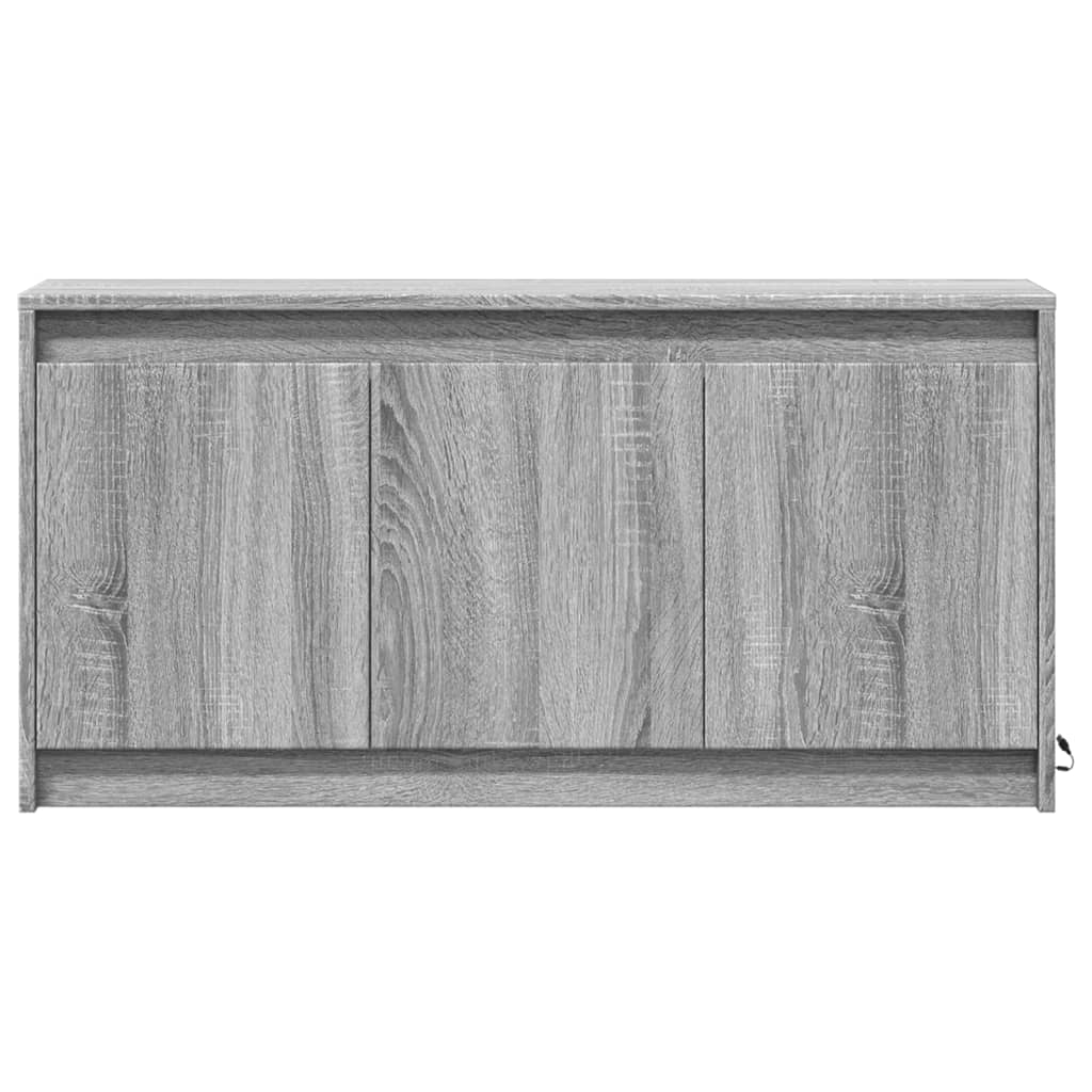 Tv-meubel met LED 100x34x50 cm bewerkt hout grijs sonoma eiken