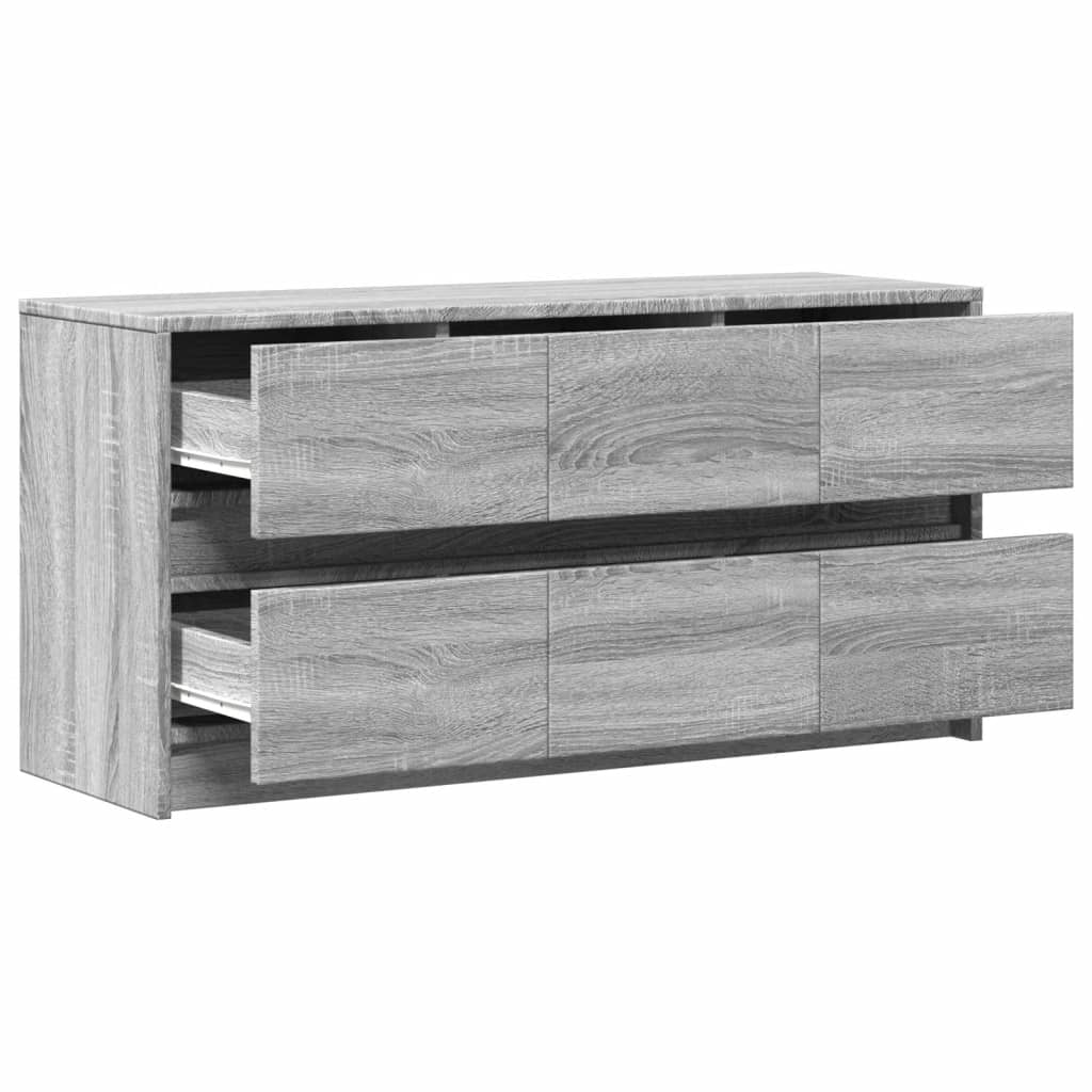 Tv-meubel met LED 100x34x50 cm bewerkt hout grijs sonoma eiken