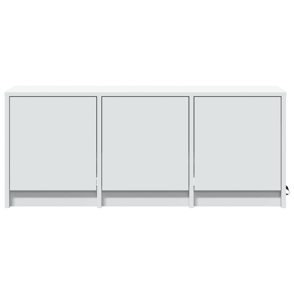 Tv-meubel met LED 97x34x40 cm bewerkt hout wit