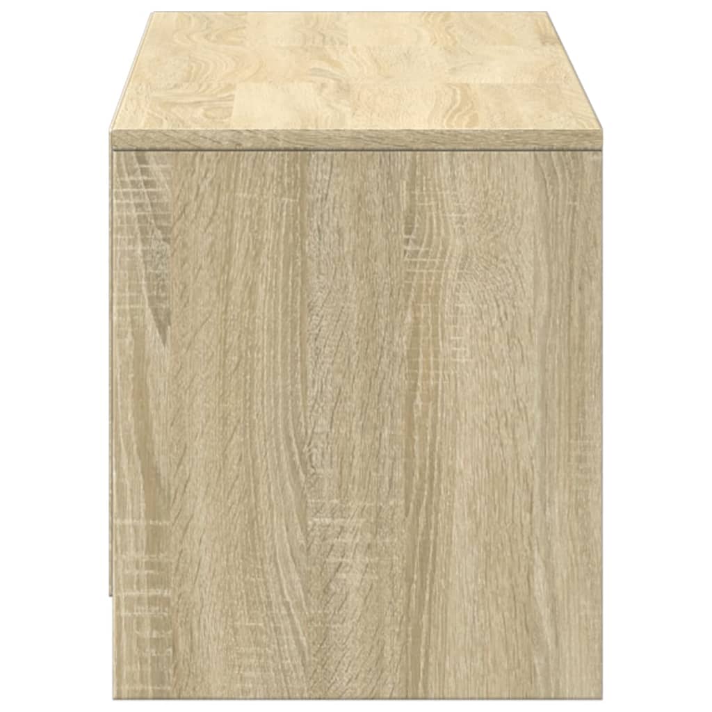 Tv-meubel met LED 140x34x40 cm bewerkt hout sonoma eikenkleurig