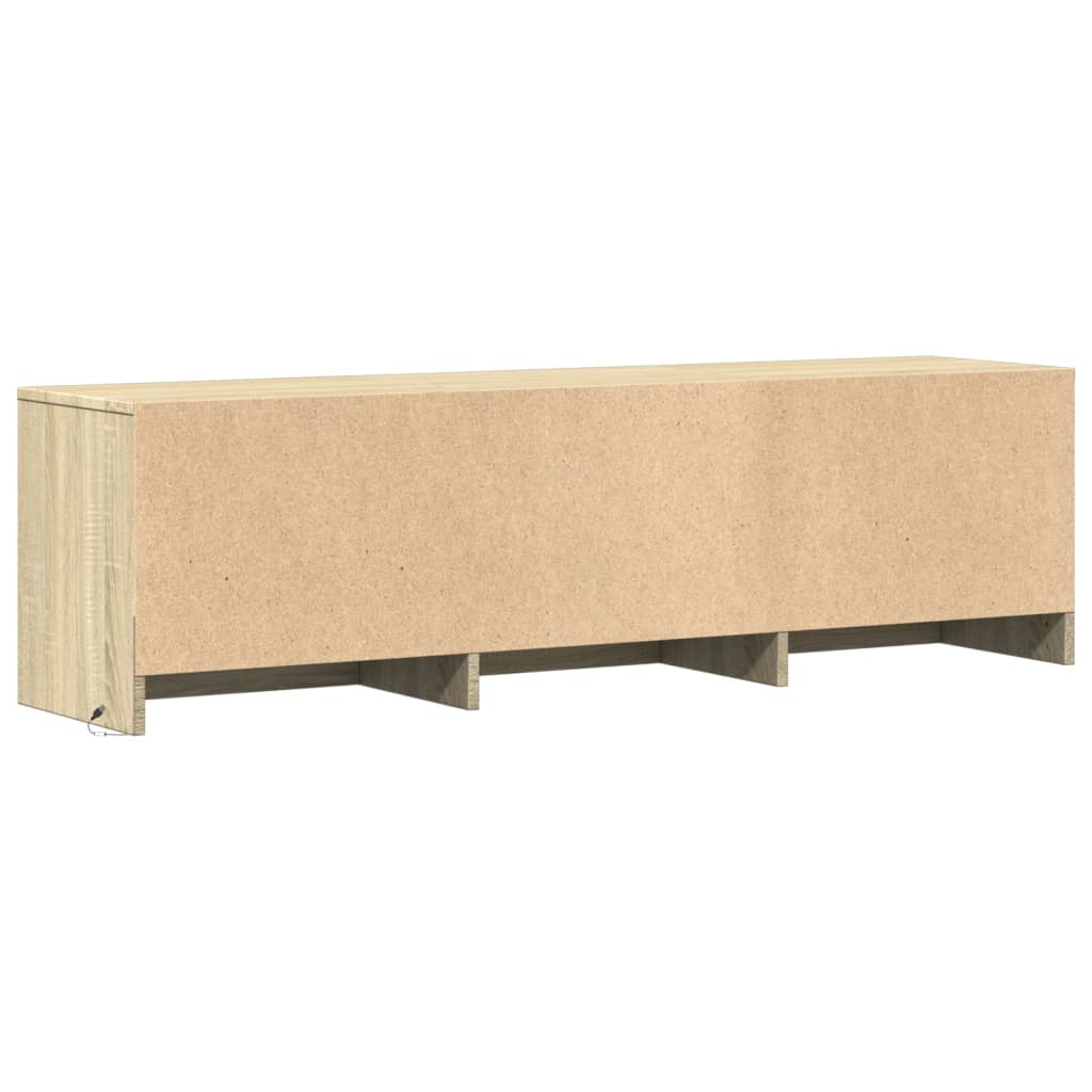 Tv-meubel met LED 140x34x40 cm bewerkt hout sonoma eikenkleurig