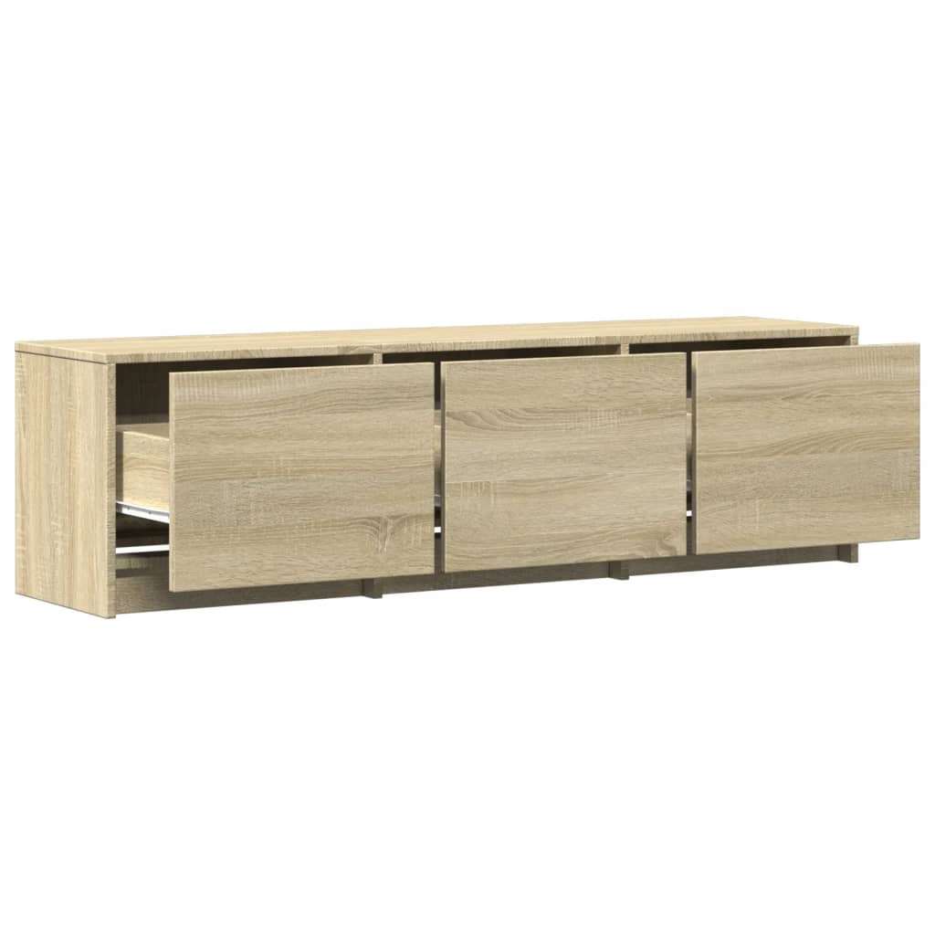 Tv-meubel met LED 140x34x40 cm bewerkt hout sonoma eikenkleurig