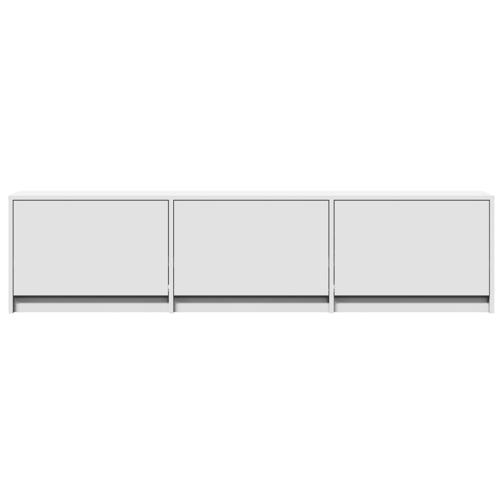 Tv-meubel met LED 165x34x40 cm bewerkt hout wit