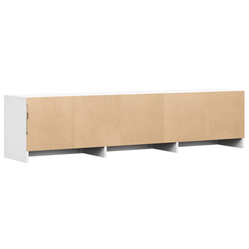 Tv-meubel met LED 165x34x40 cm bewerkt hout wit