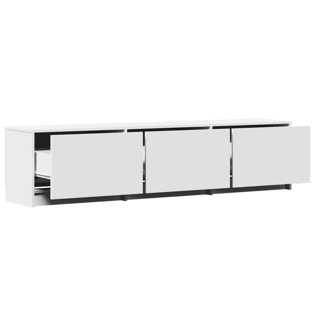 Tv-meubel met LED 165x34x40 cm bewerkt hout wit