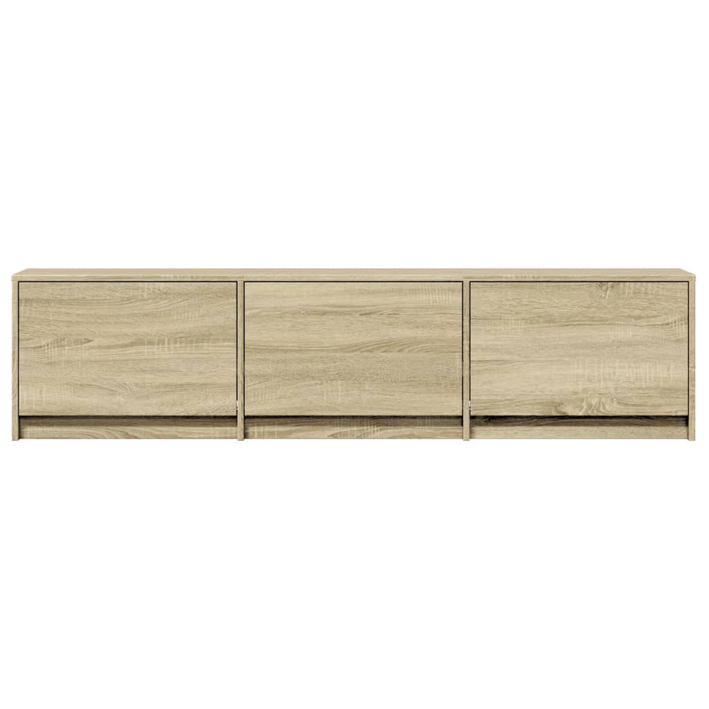 Tv-meubel met LED 165x34x40 cm bewerkt hout sonoma eikenkleurig