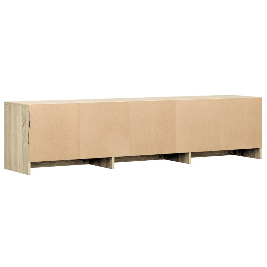 Tv-meubel met LED 165x34x40 cm bewerkt hout sonoma eikenkleurig