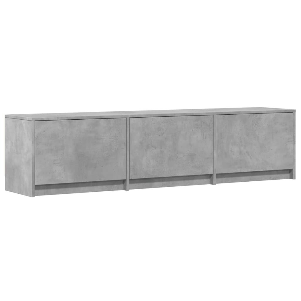 Tv-meubel met LED 165x34x40 cm bewerkt hout betongrijs