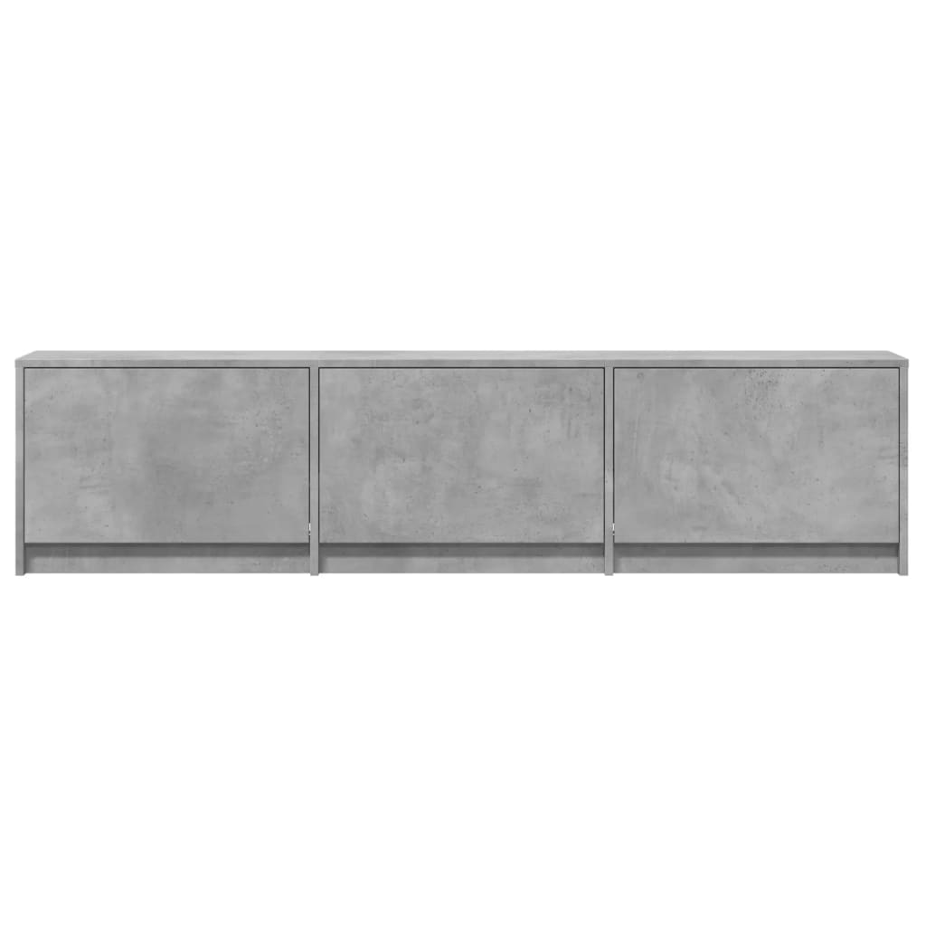 Tv-meubel met LED 165x34x40 cm bewerkt hout betongrijs