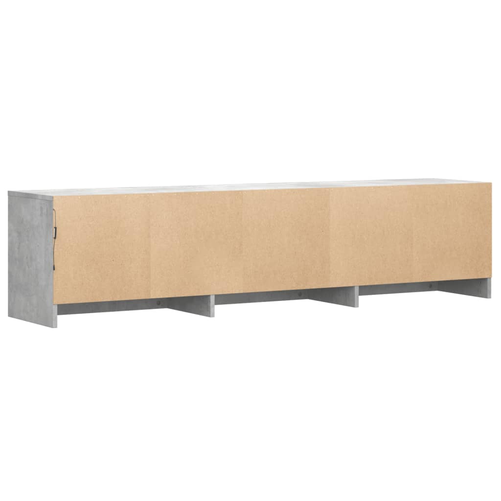 Tv-meubel met LED 165x34x40 cm bewerkt hout betongrijs