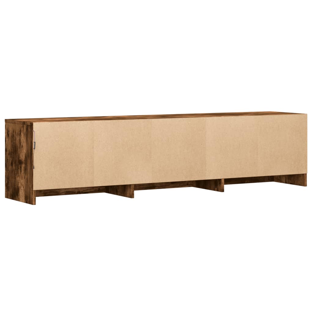 Tv-meubel met LED 165x34x40 cm bewerkt hout gerookt eikenkleur