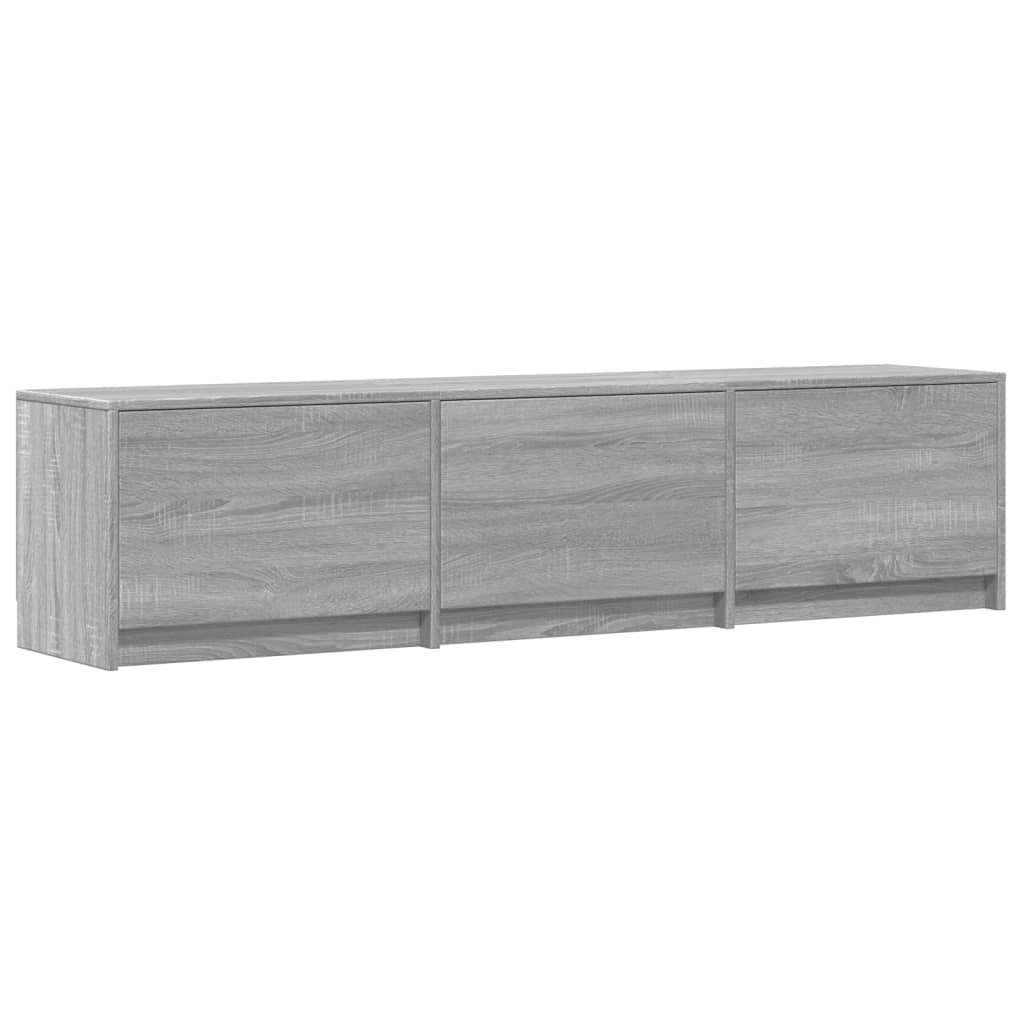 Tv-meubel met LED 165x34x40 cm bewerkt hout grijs sonoma eiken