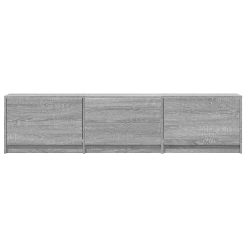 Tv-meubel met LED 165x34x40 cm bewerkt hout grijs sonoma eiken