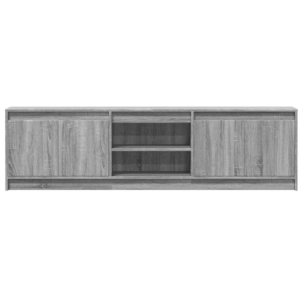 Tv-meubel met LED 180x34x50 cm bewerkt hout grijs sonoma eiken