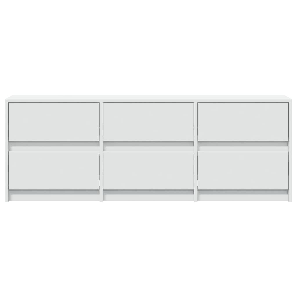 Tv-meubel met LED 140x34x50 cm bewerkt hout wit