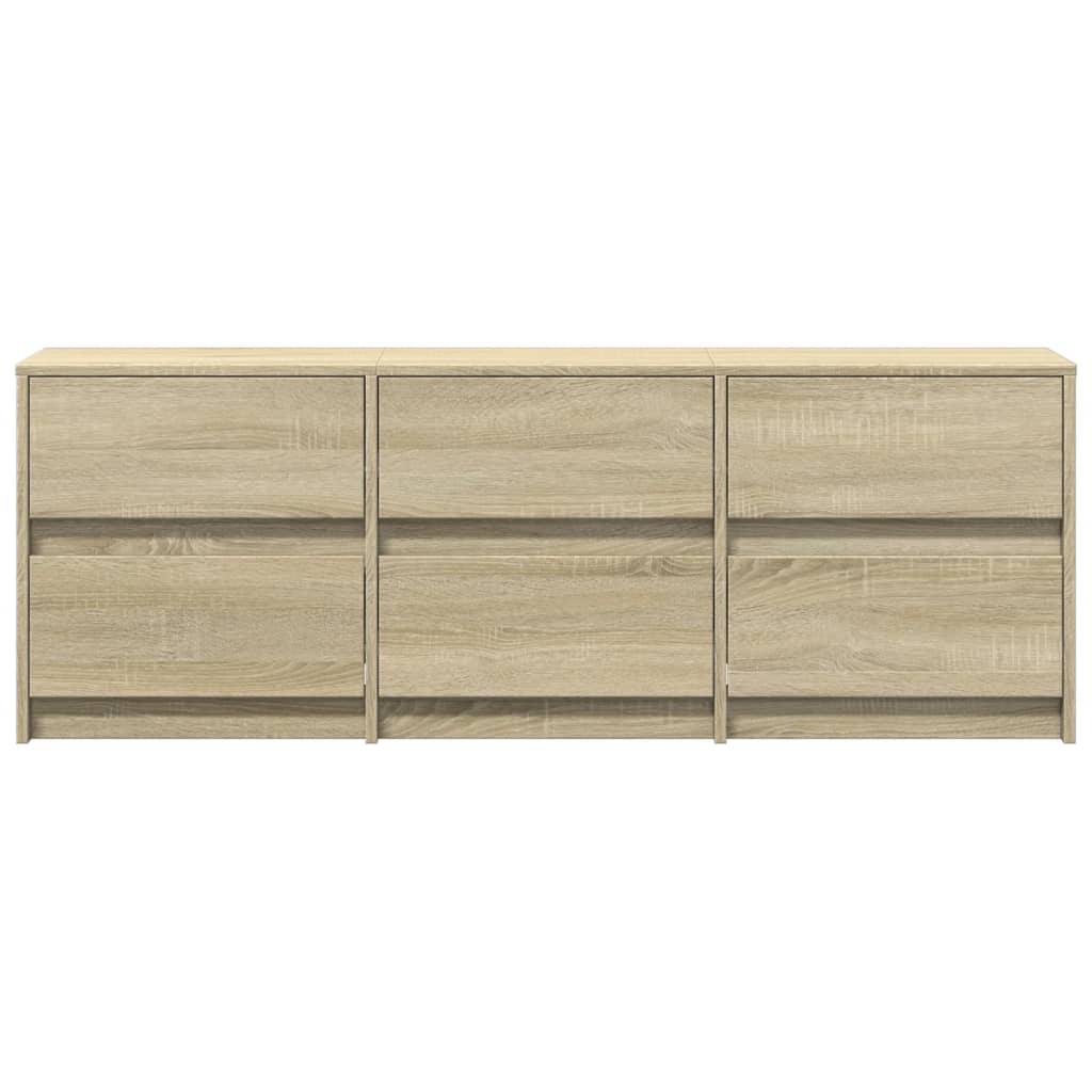 Tv-meubel met LED 140x34x50 cm bewerkt hout sonoma eikenkleurig