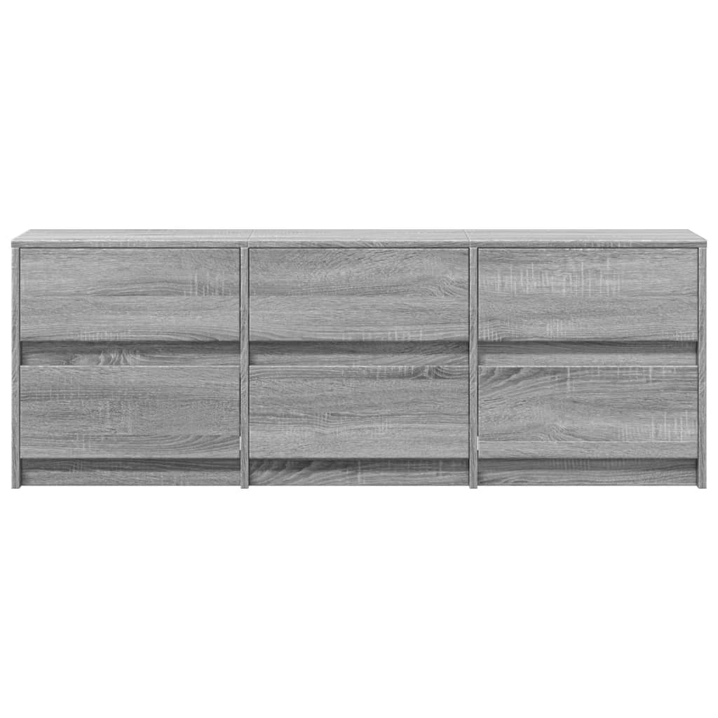 Tv-meubel met LED 140x34x50 cm bewerkt hout grijs sonoma eiken