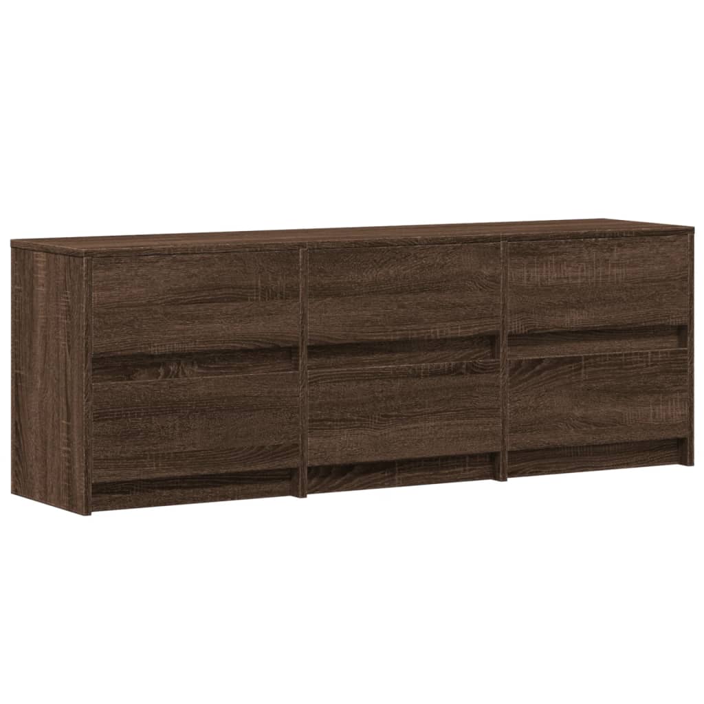 Tv-meubel met LED 140x34x50 cm bewerkt hout bruin eikenkleurig