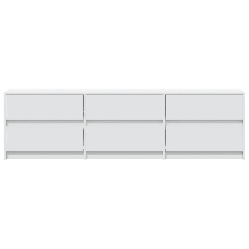 Tv-meubel met LED 180x34x50 cm bewerkt hout wit