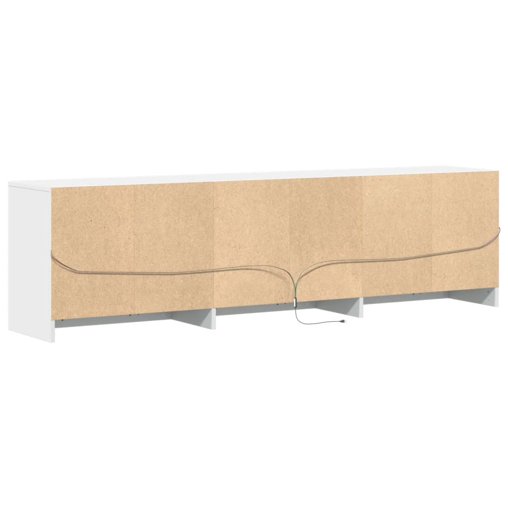 Tv-meubel met LED 180x34x50 cm bewerkt hout wit