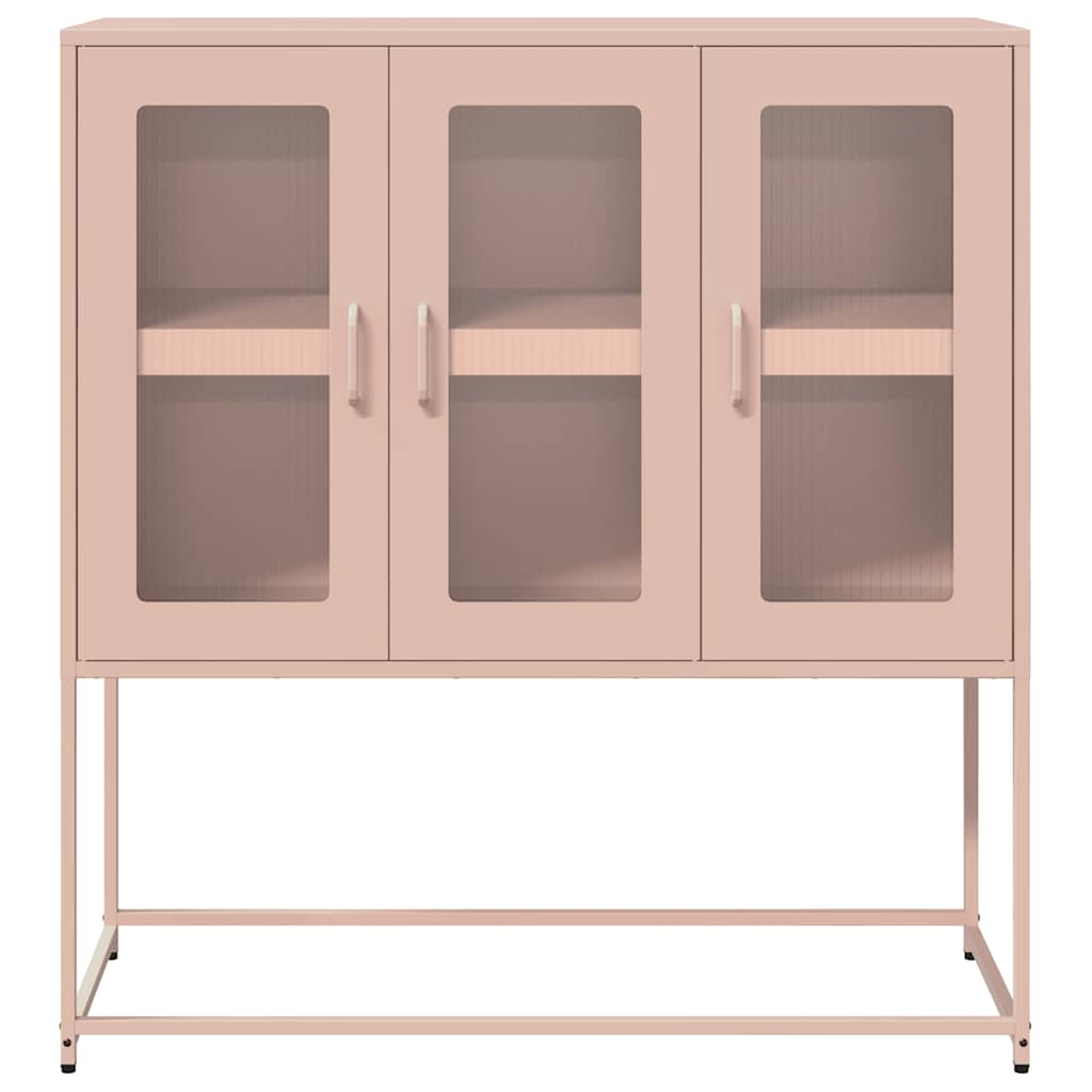 Dressoir 100,5x39x107 cm koudgewalst staal roze