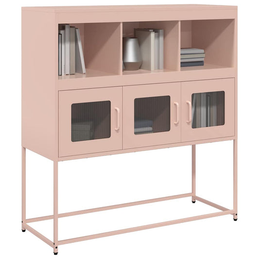 Dressoir 100,5x39x107 cm koudgewalst staal roze