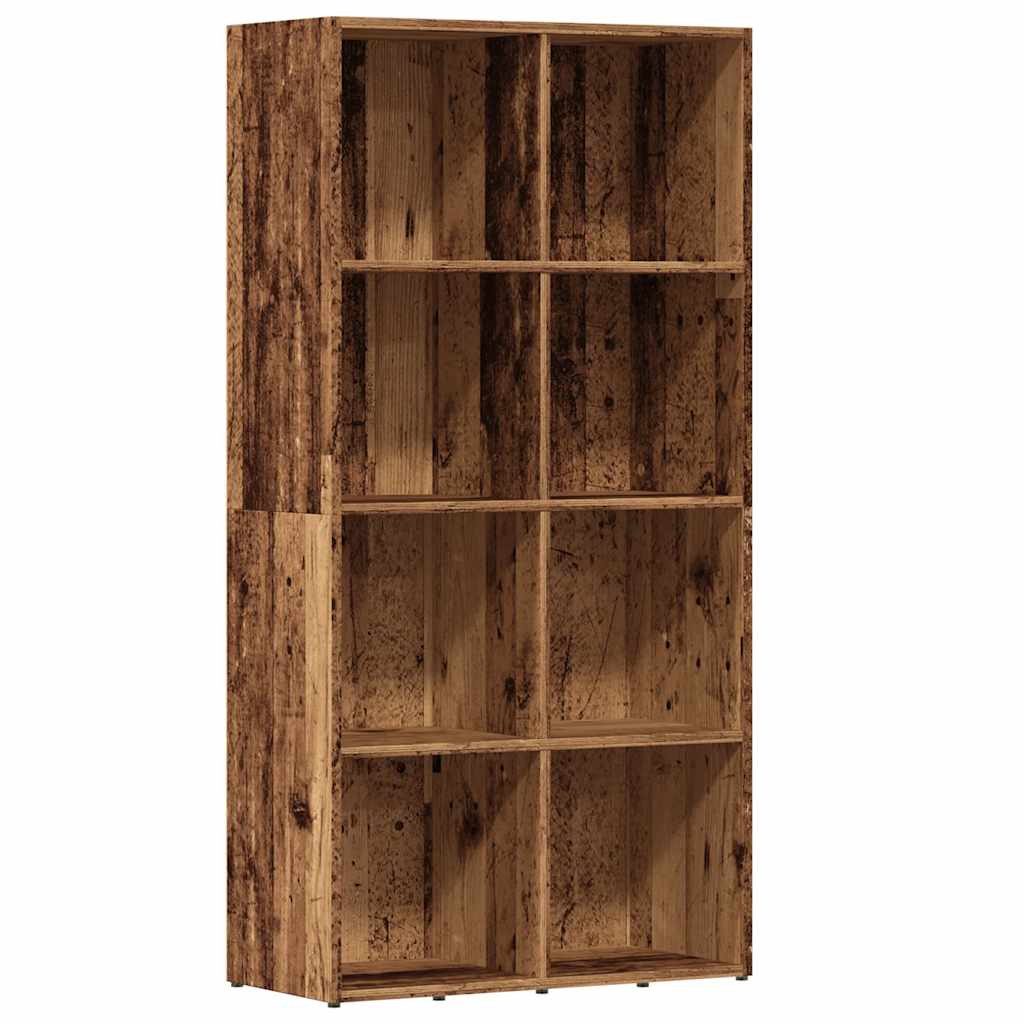 Boekenkast 66x30x130 cm bewerkt hout oud houtkleurig