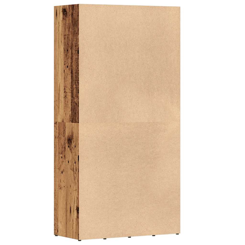 Boekenkast 66x30x130 cm bewerkt hout oud houtkleurig