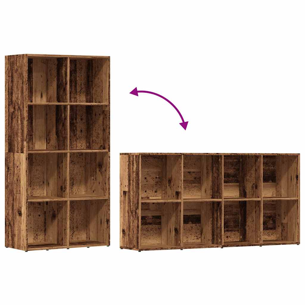 Boekenkast 66x30x130 cm bewerkt hout oud houtkleurig