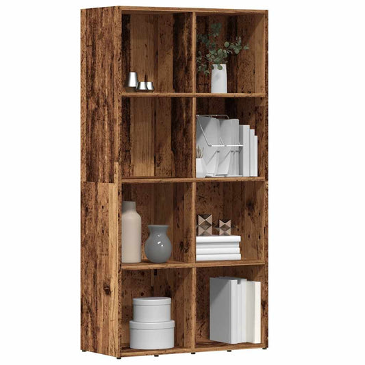 Boekenkast 66x30x130 cm bewerkt hout oud houtkleurig