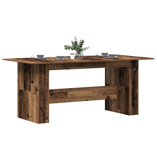 Eettafel 180x90x76 cm bewerkt hout oud houtkleurig