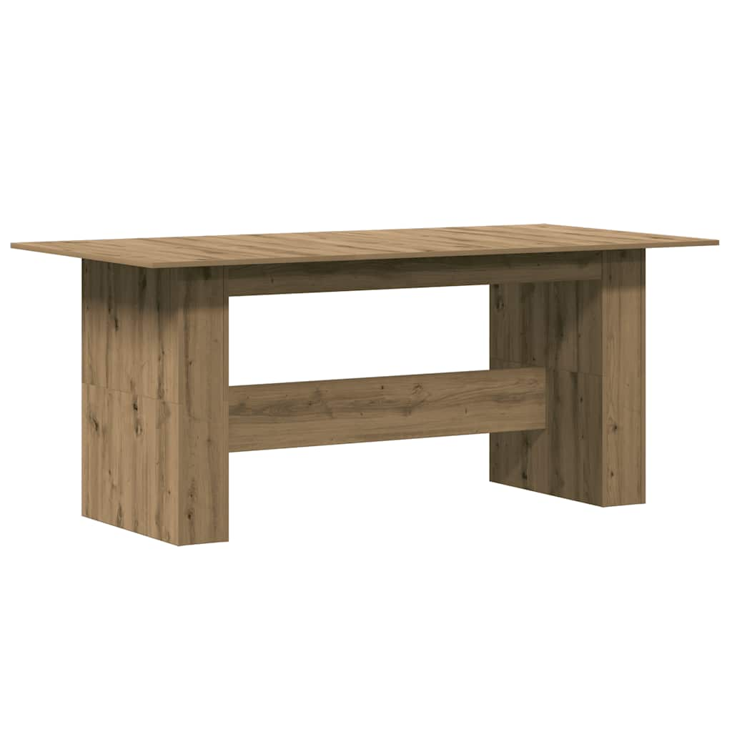 Eettafel 180x90x76 cm bewerkt hout artisanaal eikenkleur