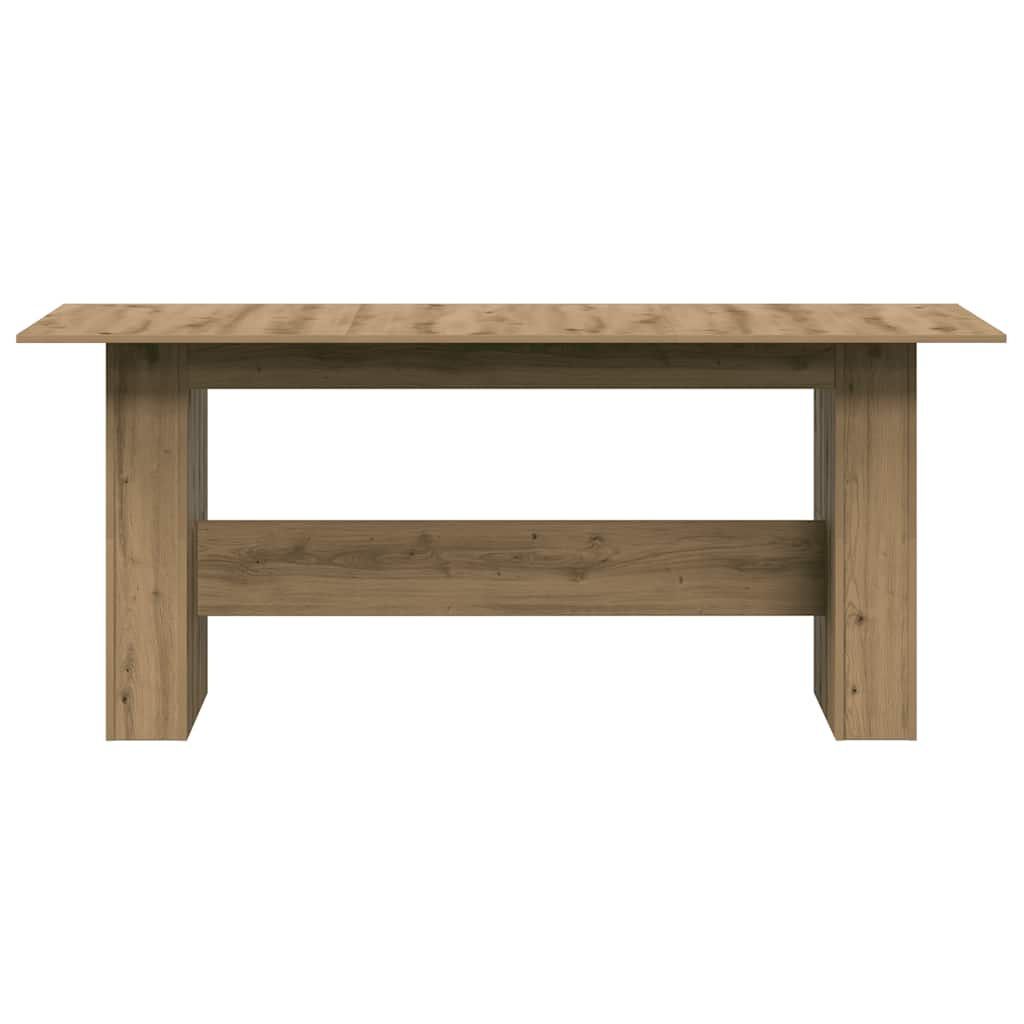 Eettafel 180x90x76 cm bewerkt hout artisanaal eikenkleur