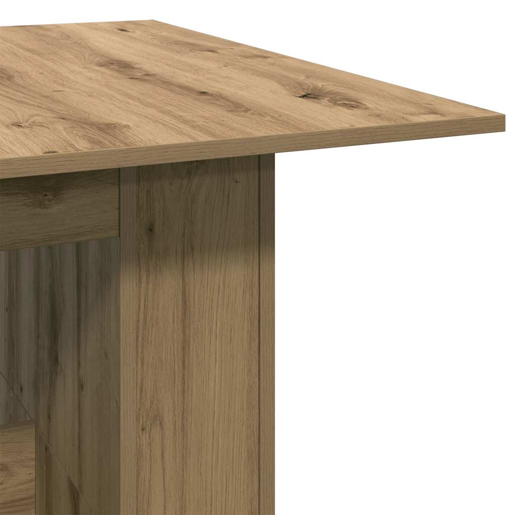 Eettafel 180x90x76 cm bewerkt hout artisanaal eikenkleur