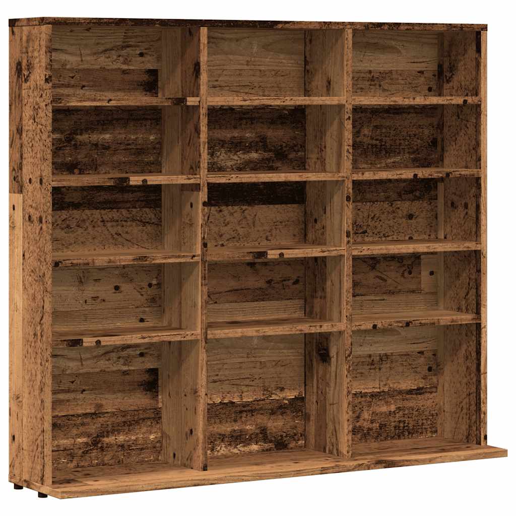 Cd-kast 100x23x89,5 cm bewerkt hout oud houtkleurig