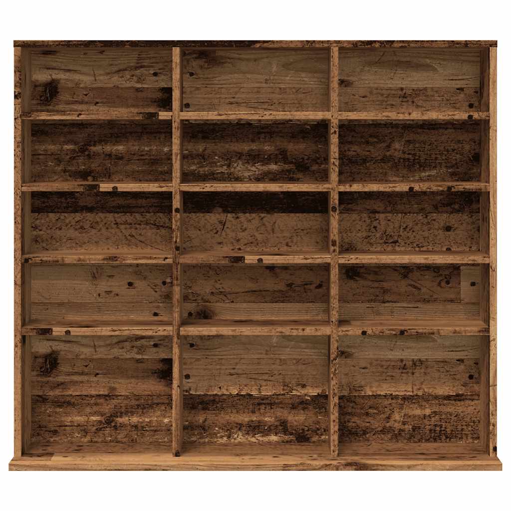 Cd-kast 100x23x89,5 cm bewerkt hout oud houtkleurig